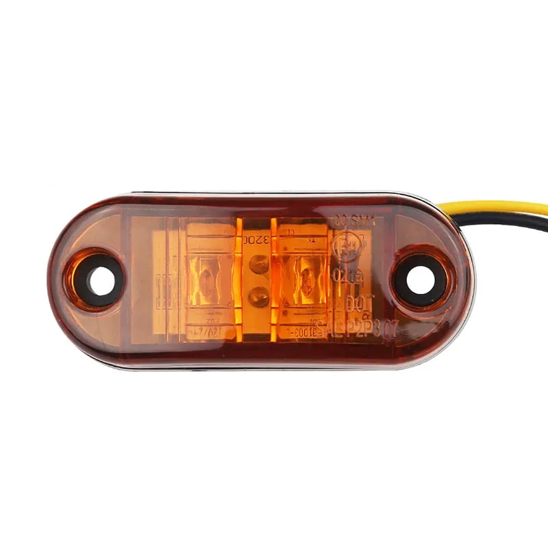 10Pcs Amber 2 Led Oval Clearance Trailer Lights Car Truck Side Marker Tail Lamp 12V 24V LED Truck Accessories