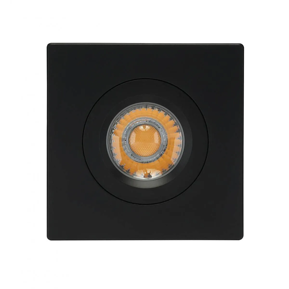 12 watt LED Direct Wire Downlight; Gimbaled; 4 inch; 3000K; 120 volt; Dimmable; Square; Remote Driver; Black