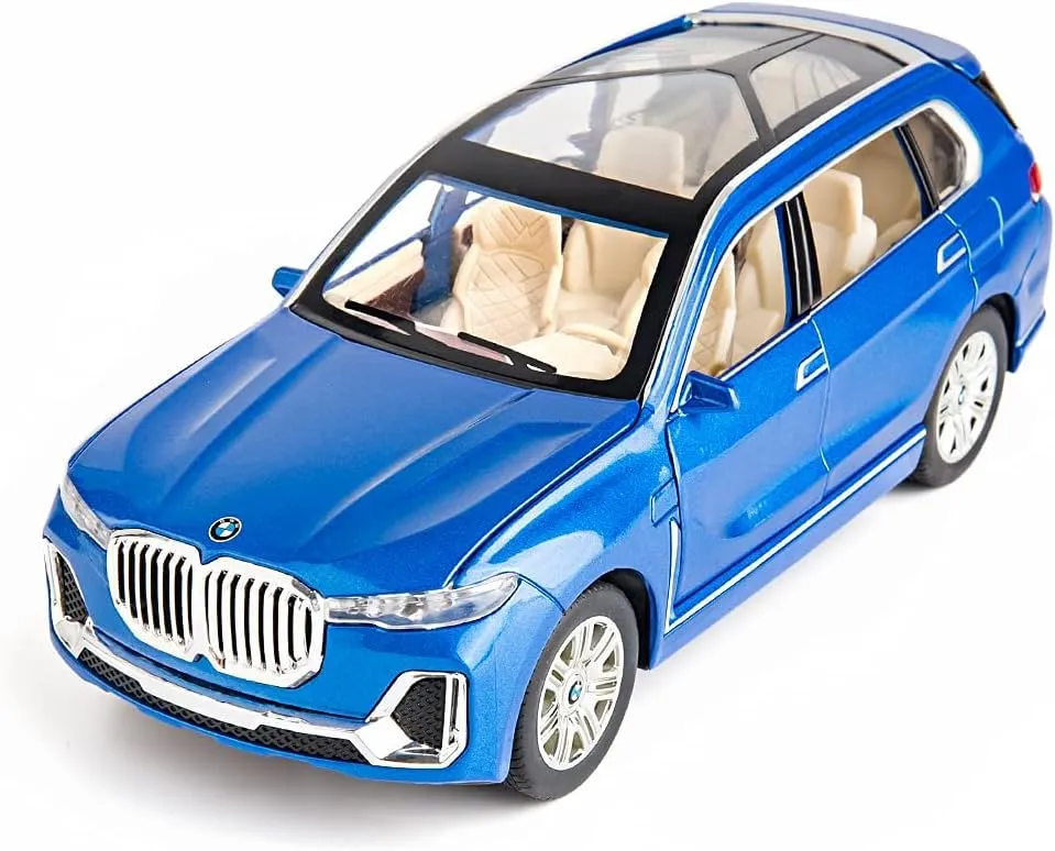 1:24 BIG BMW X7 TOY CAR METAL PULL BACK DIECAST CAR WITH OPENABLE DOOR AND SOUND LIGHT, GIFTS TOYS FOR KIDS