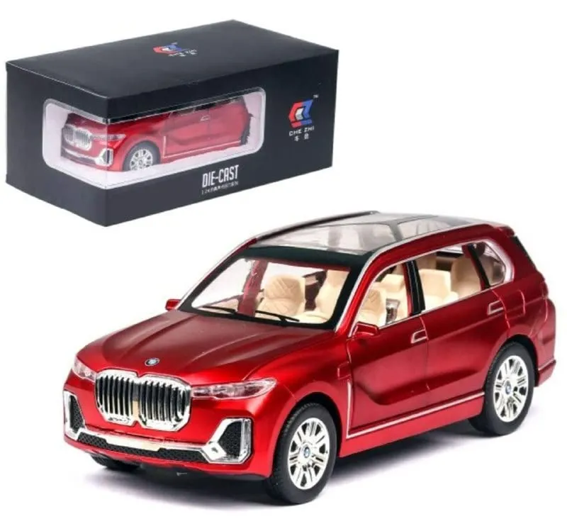 1:24 BIG BMW X7 TOY CAR METAL PULL BACK DIECAST CAR WITH OPENABLE DOOR AND SOUND LIGHT, GIFTS TOYS FOR KIDS