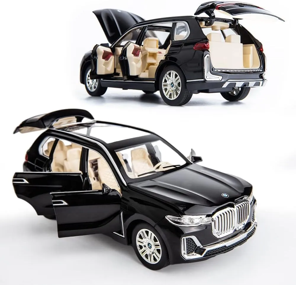 1:24 BIG BMW X7 TOY CAR METAL PULL BACK DIECAST CAR WITH OPENABLE DOOR AND SOUND LIGHT, GIFTS TOYS FOR KIDS