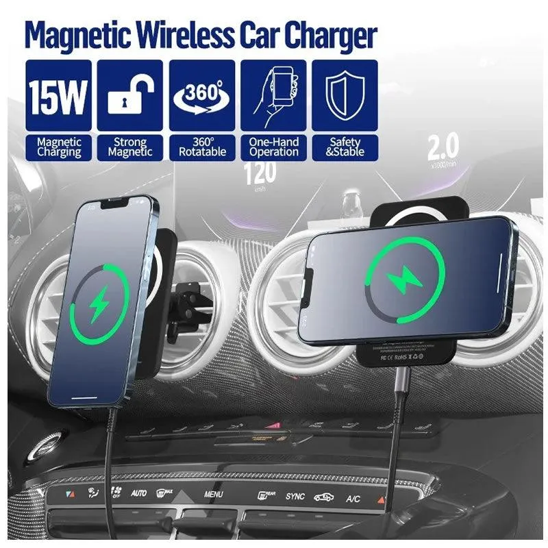 15W Wireless Magnetic Car Charger for iPhone MX-PB51