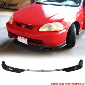 1996-2000 Honda Civic DX EX LX 3PC PU Front Bumper Lip Lower Spoiler