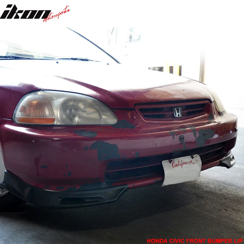 1996-2000 Honda Civic DX EX LX 3PC PU Front Bumper Lip Lower Spoiler