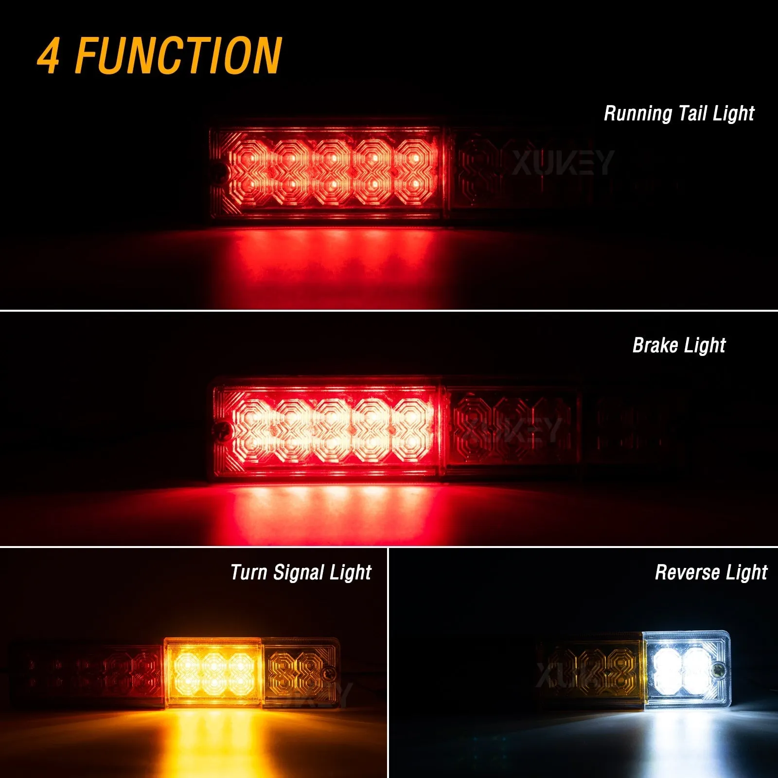 2PC 20 LED Trailer Rear Tail Light Turn Signal Reverse Stop Brake Running Lamp for Truck RV UTV Camper Caravan Lorry Boat Tipper