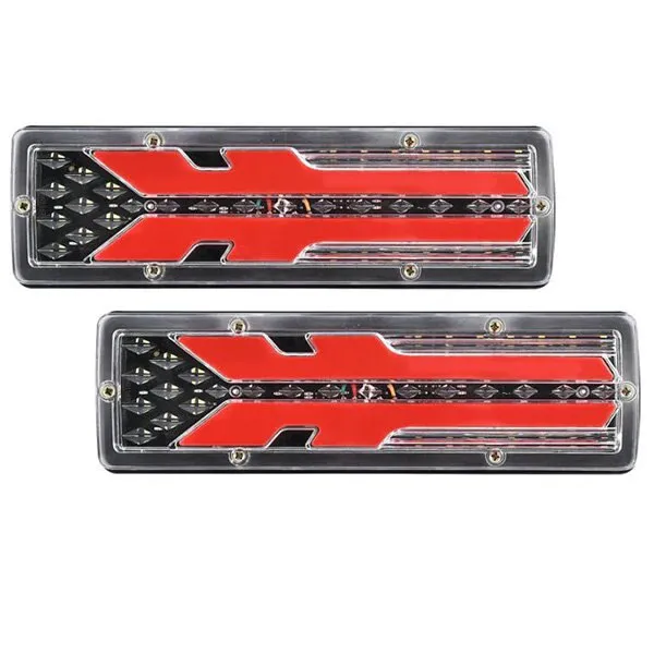 2Pcs 12V/24V Car Trailer Trucks Tail lights Car LED Rear Tail Light Running Turn Signal Rear Lamps Lorry Bus Taillight Parts