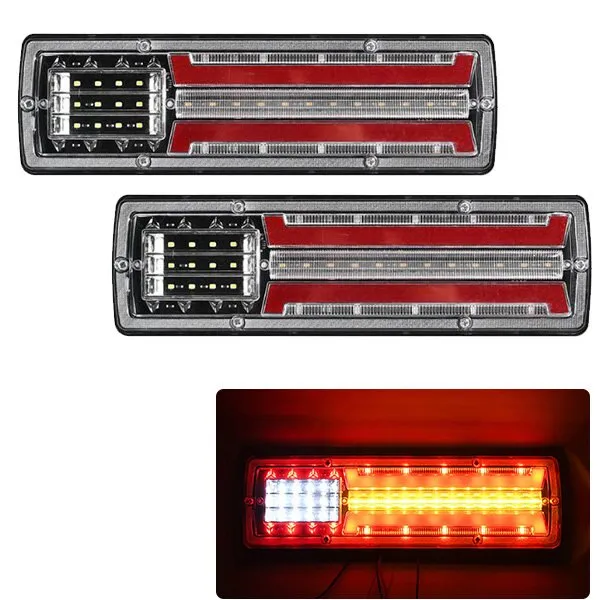 2Pcs 12V/24V Car Trailer Trucks Tail lights Car LED Rear Tail Light Running Turn Signal Rear Lamps Lorry Bus Taillight Parts