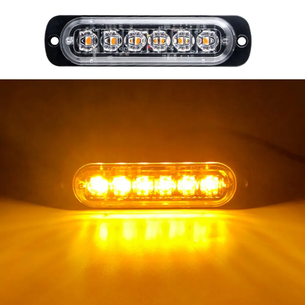 4LED Car Strobe Warning Light Grill Flashing Breakdown Emergency Light Car Truck Trailer Beacon Lamp LED Side Light For Cars 12V