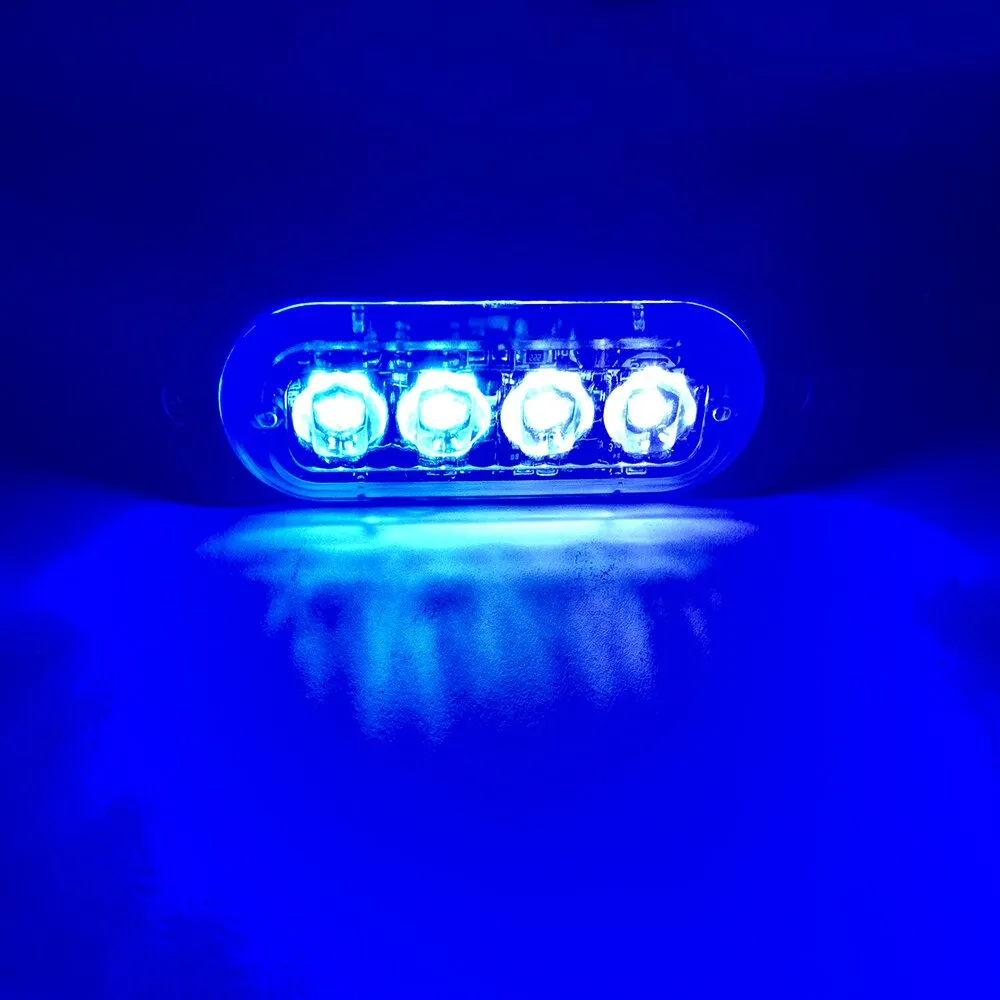 4LED Car Strobe Warning Light Grill Flashing Breakdown Emergency Light for 12v Truck Trailer Police Beacon Lamp Signal TAILLIGHT