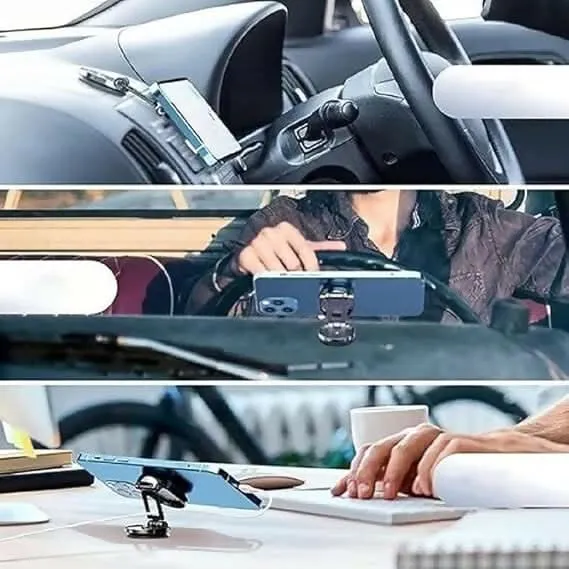 Alloy Folding Magnetic Car Phone Holder with 360° Rotation