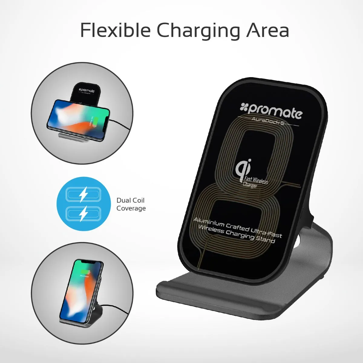 Aluminium Crafted Ultra-Fast Wireless Charging Stand