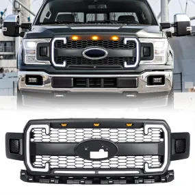 AMERICAN MODIFIED Raptor Style Mesh Grille for 2018-2020 Ford F150, Matte Black