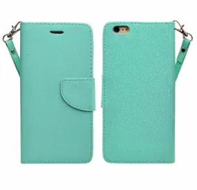 Apple iPhone 6s / 6 Case, Wrist Strap Pu Leather Wallet Case with ID & Card Slots for Iphone 6S/6 - Teal