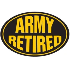 Army Retired 5 3/4" Oval Magnet