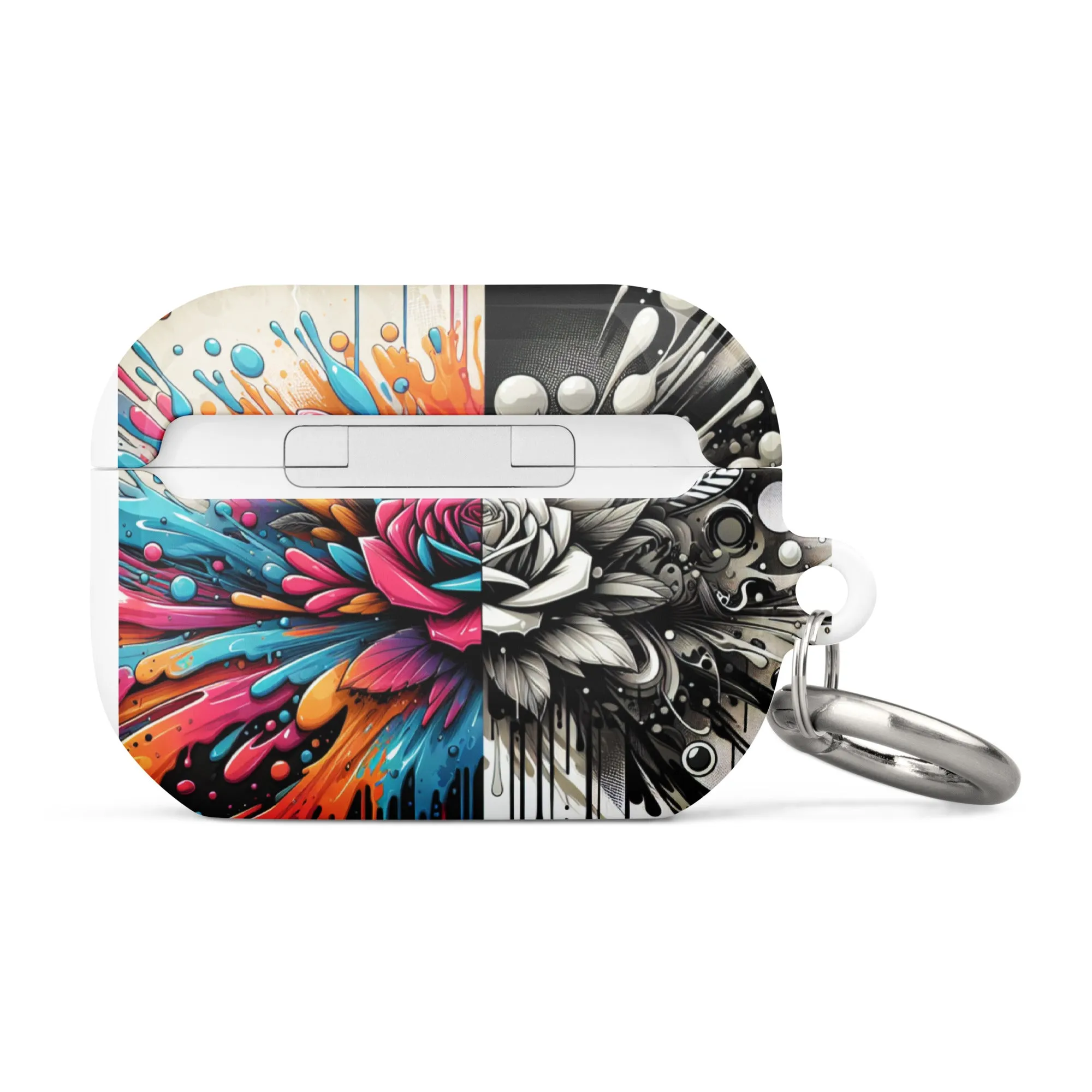 Artistic Rose AirPods® Case | Impact-Resistant Polycarbonate | Metal Carabiner | Scratch & Drop Protection