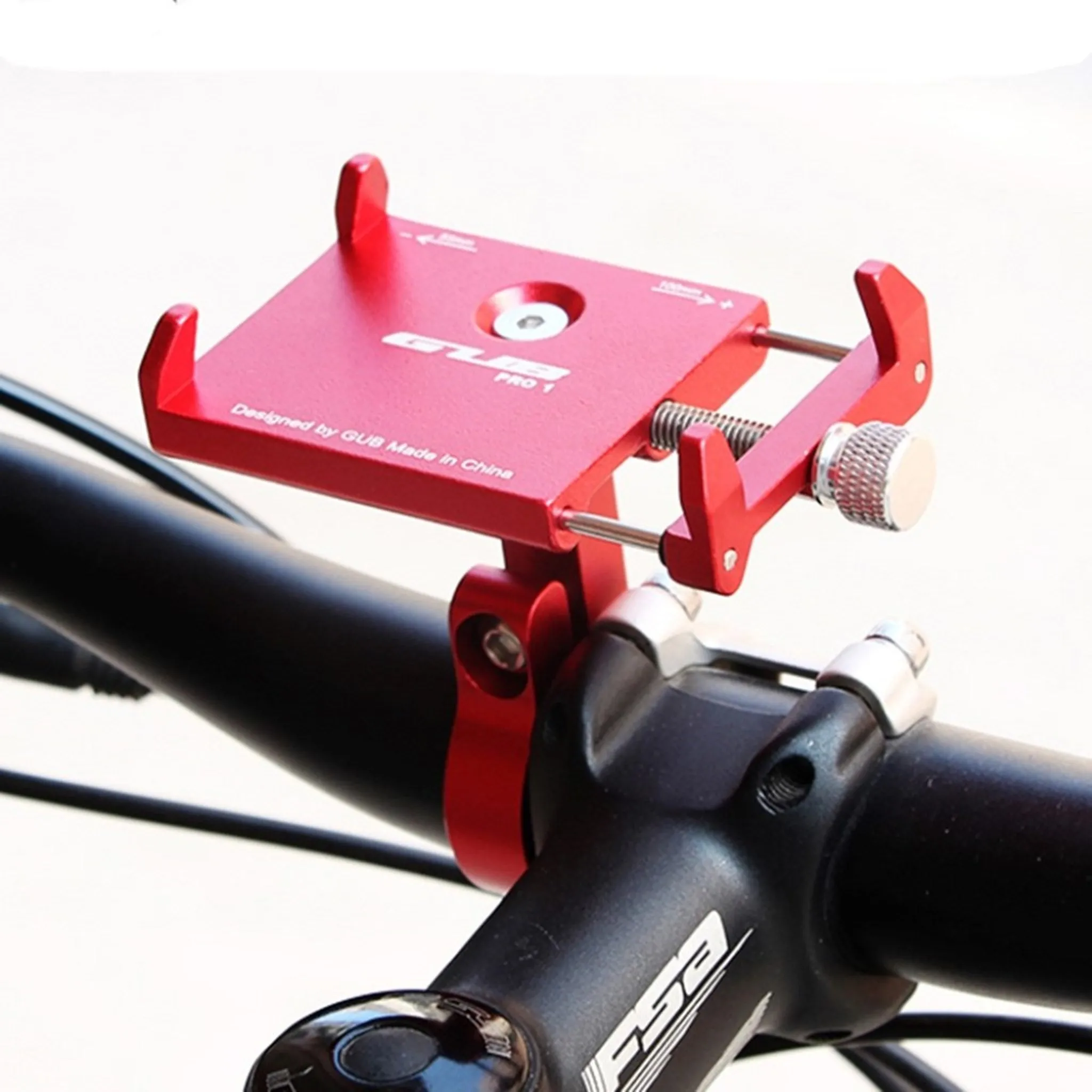 AT759 GUB PRO1 Universal aluminum bike handlebar mount - Red