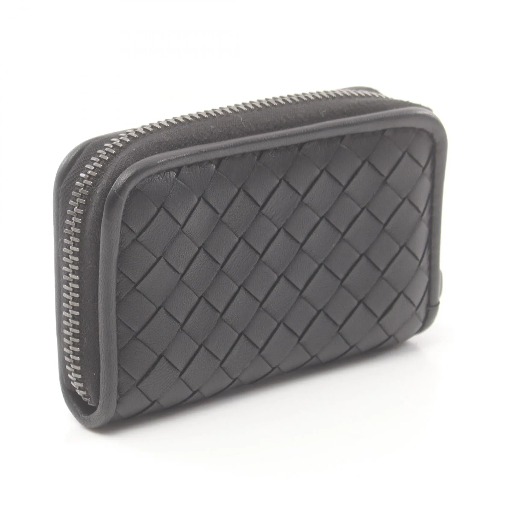 Bottega Veneta Intrecciato Zip Around Coin Case  Leather Coin Case in Great Condition