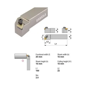 Canela Top Clamp Turning Tool Holder CTFPR1616H11 16mm Shank