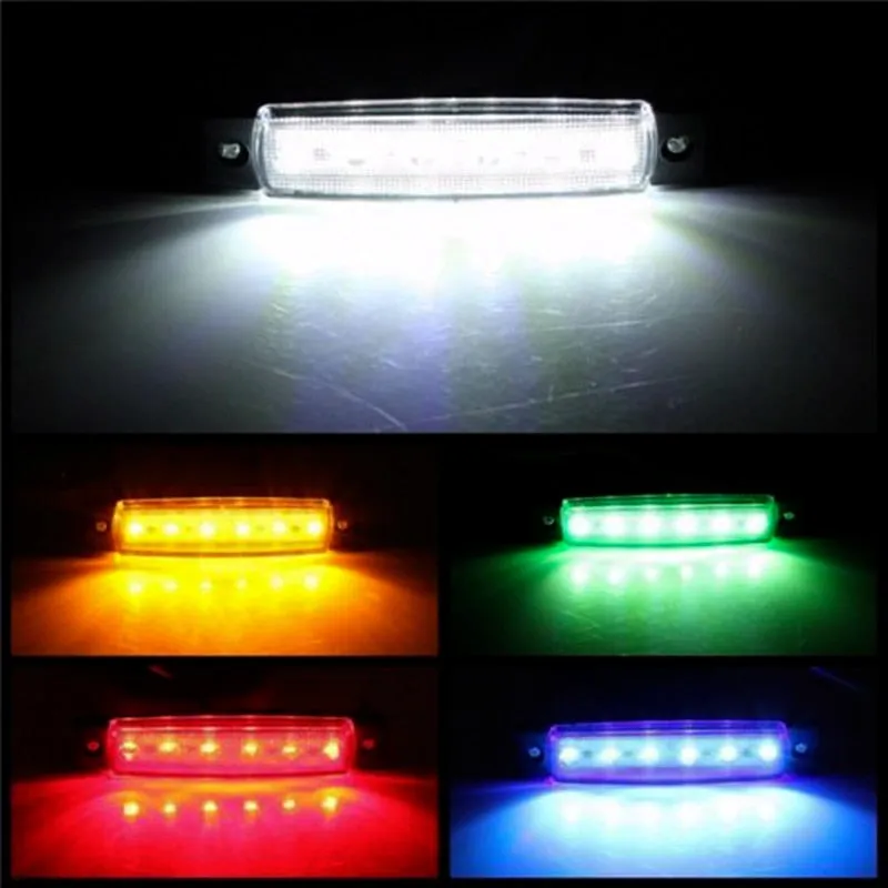 Car External Lights LED 12V/24V 6 SMD LED Auto Car Bus Truck Lorry Side Marker Indicator Light Low Trailer Rear Warning Lamp