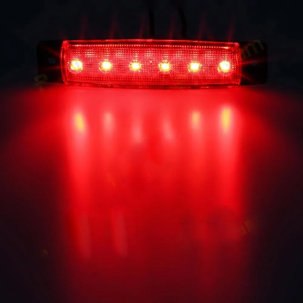 Car External Lights LED 12V/24V 6 SMD LED Auto Car Bus Truck Lorry Side Marker Indicator Light Low Trailer Rear Warning Lamp