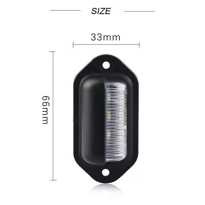 Car Truck License Plate Lights 6 LED Universal License Taillight for Auto Trailer Motorcycle Van Boat Side Lamp 500LM Accessorie