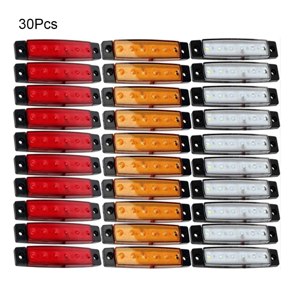 CARCTR 10/30Pcs Truck Trailer Side Marker Indicators light Car Signal Brake Rear Warning Tail Light LED 12/24V truck accessories