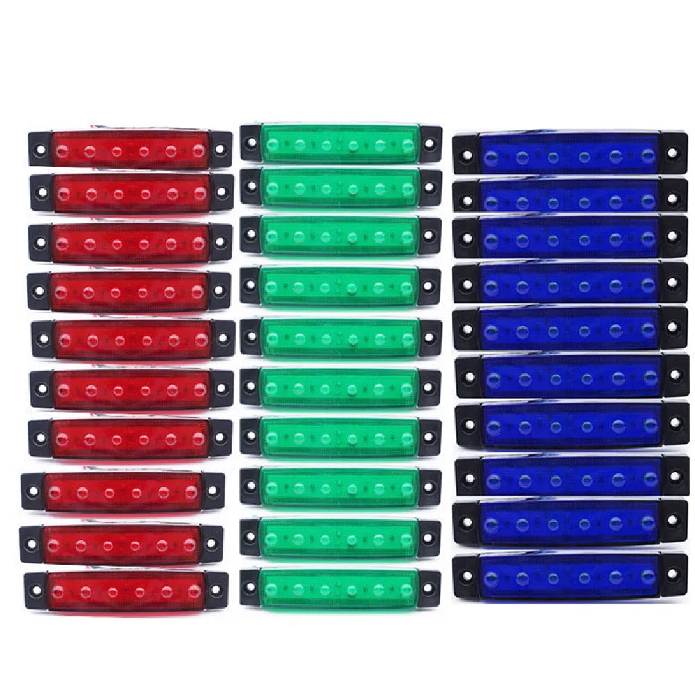 CARCTR 10/30Pcs Truck Trailer Side Marker Indicators light Car Signal Brake Rear Warning Tail Light LED 12/24V truck accessories