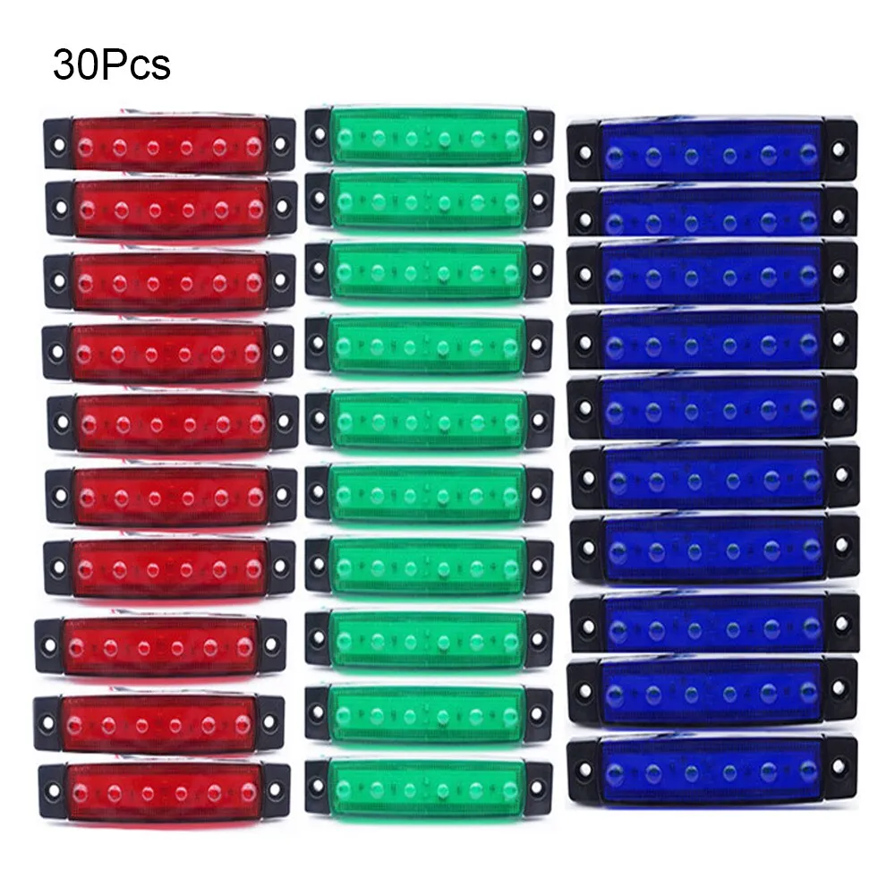 CARCTR 10/30Pcs Truck Trailer Side Marker Indicators light Car Signal Brake Rear Warning Tail Light LED 12/24V truck accessories