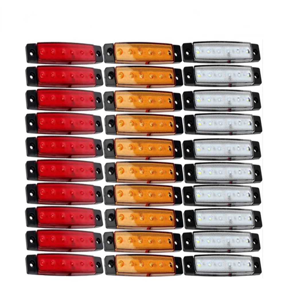 CARCTR 10/30Pcs Truck Trailer Side Marker Indicators light Car Signal Brake Rear Warning Tail Light LED 12/24V truck accessories