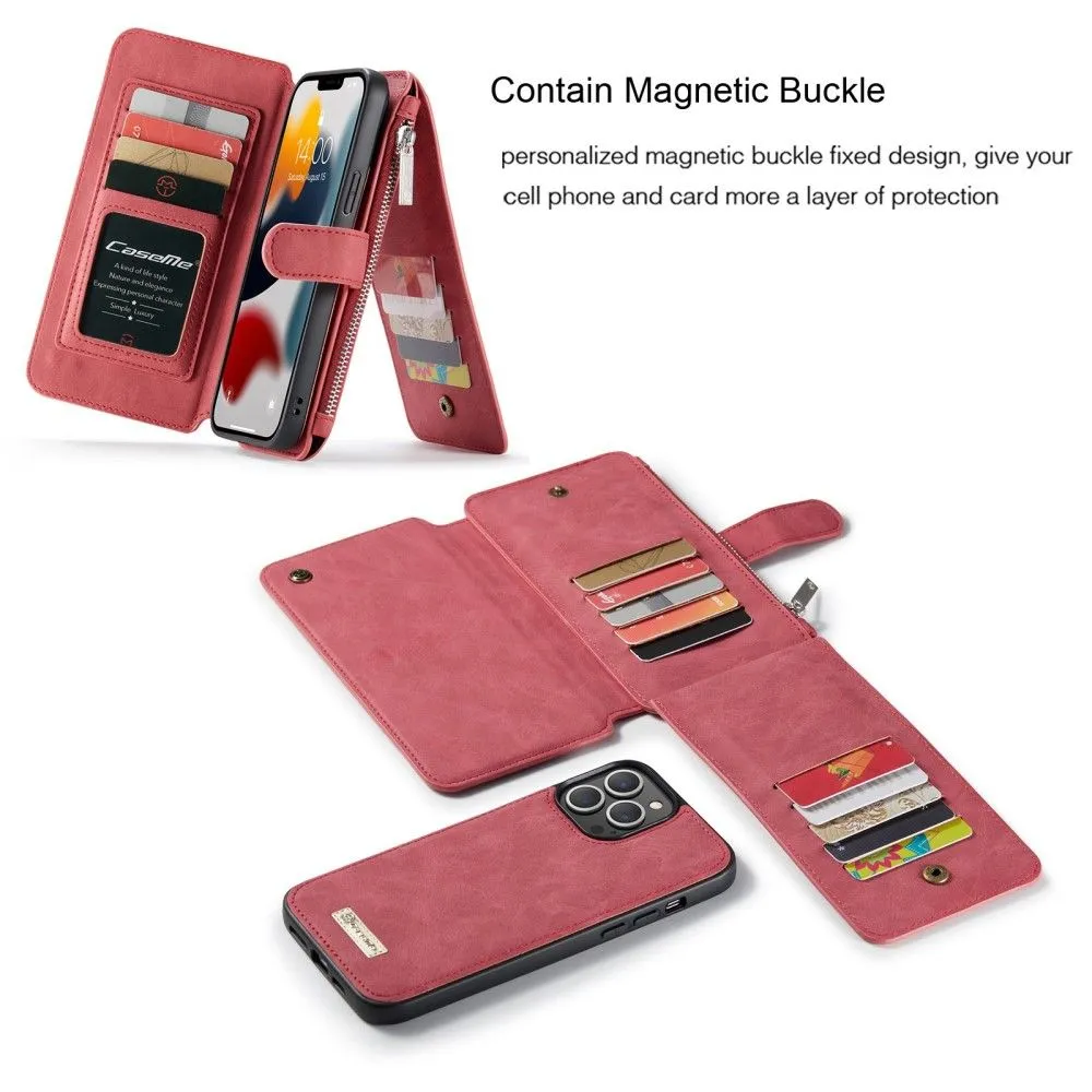 CaseMe iPhone 13 Pro Max Retro Wallet - Red