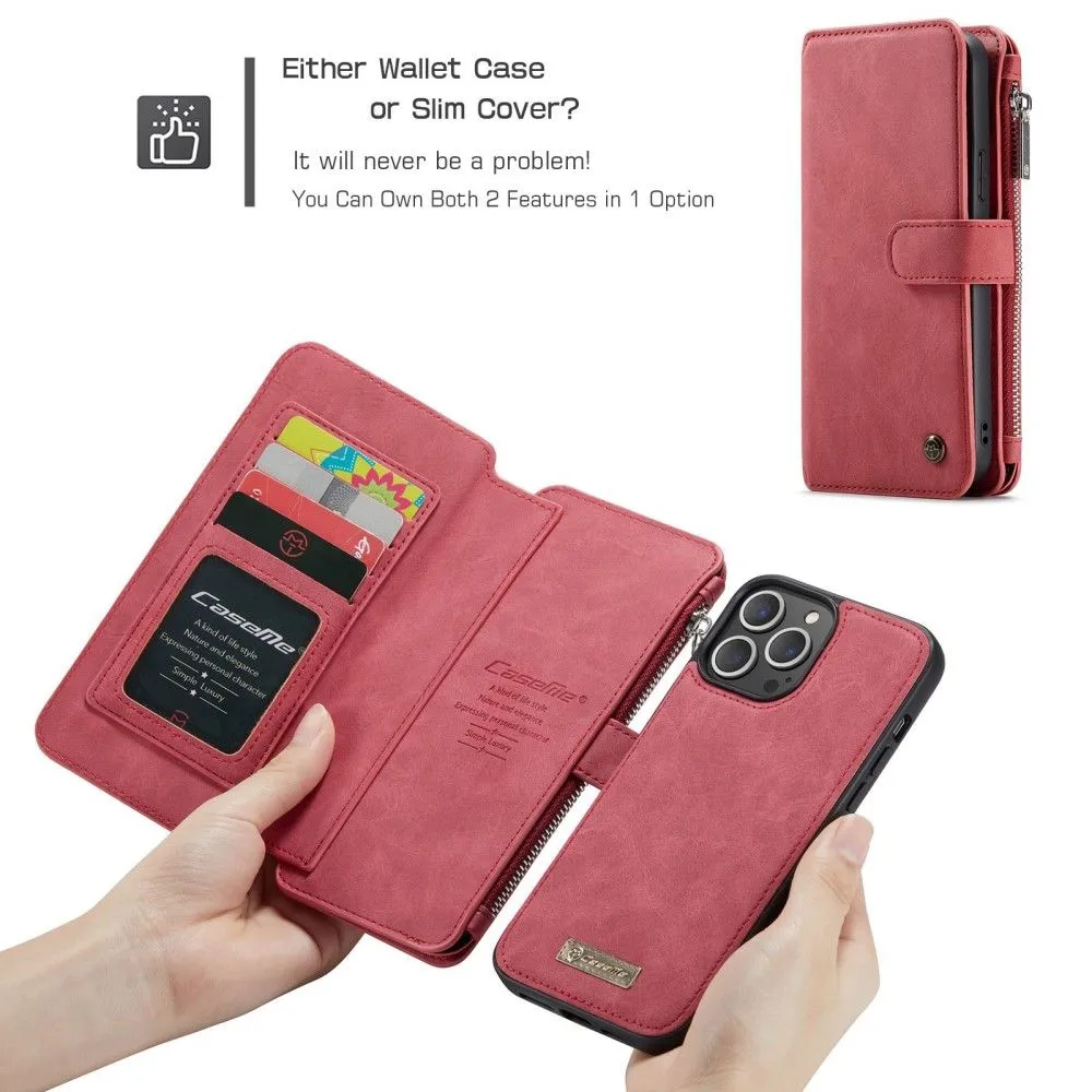 CaseMe iPhone 13 Pro Max Retro Wallet - Red