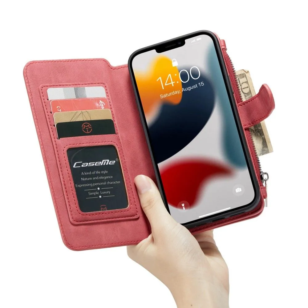 CaseMe iPhone 13 Pro Max Retro Wallet - Red