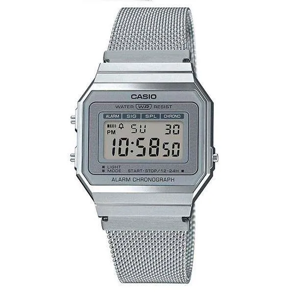 Casio A700WM-7A Silver Stainless Mesh Watch for Men and Women