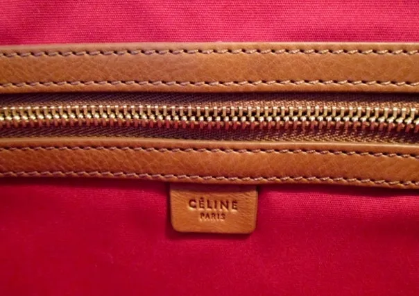 CELINE TRIOMPHE TEXTILE LEATHER CLUTCH Case Purse Bag Pouch BROWN