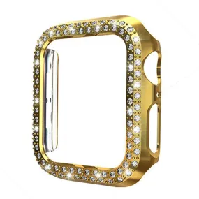 Cellfather Designer Bling Diamond Hard Pc Case Cover for Apple Watch 44mm-Gold