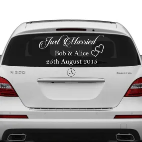 Chic Wedding Vehicle Sticker, Sophisticated Bridal Car Decal