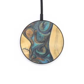 Circle Wood Resin Wireless Charger - Brooks (Teal & Gold, 701907)