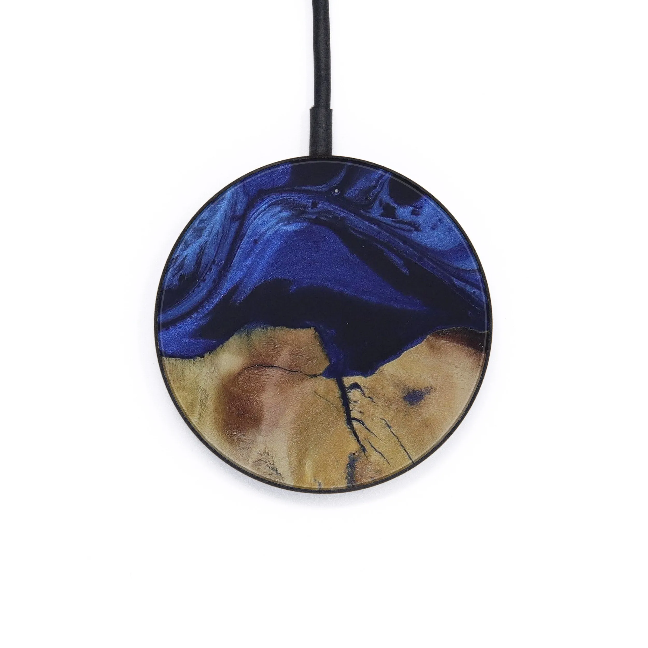 Circle Wood Resin Wireless Charger - Chadrick (Dark Blue, 568331)