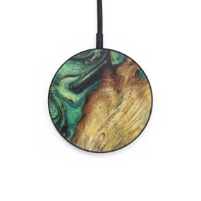 Circle Wood Resin Wireless Charger - Crystal (Green, 711979)