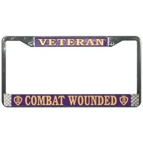 Combat Wounded Purple Heart License Plate Frame