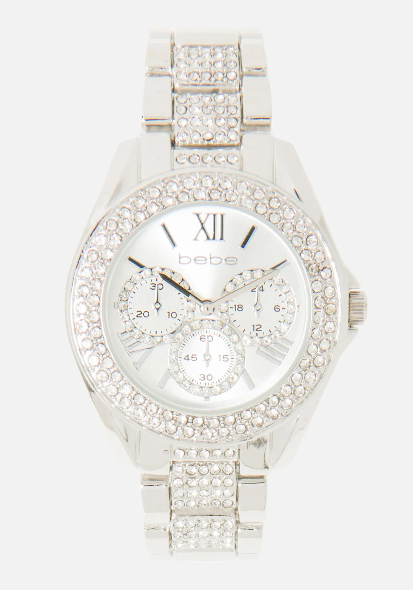 Crystal Bezel Link Roman Numeral Watch