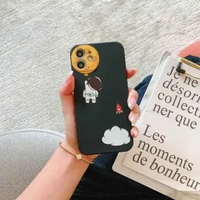 Cute Phone Case For iPhone 14 13 11 12 Pro Max XR XS Max 6s 7 8 Plus SE Astronaut Planet Cartoon Funny Soft Silicone Back Cover