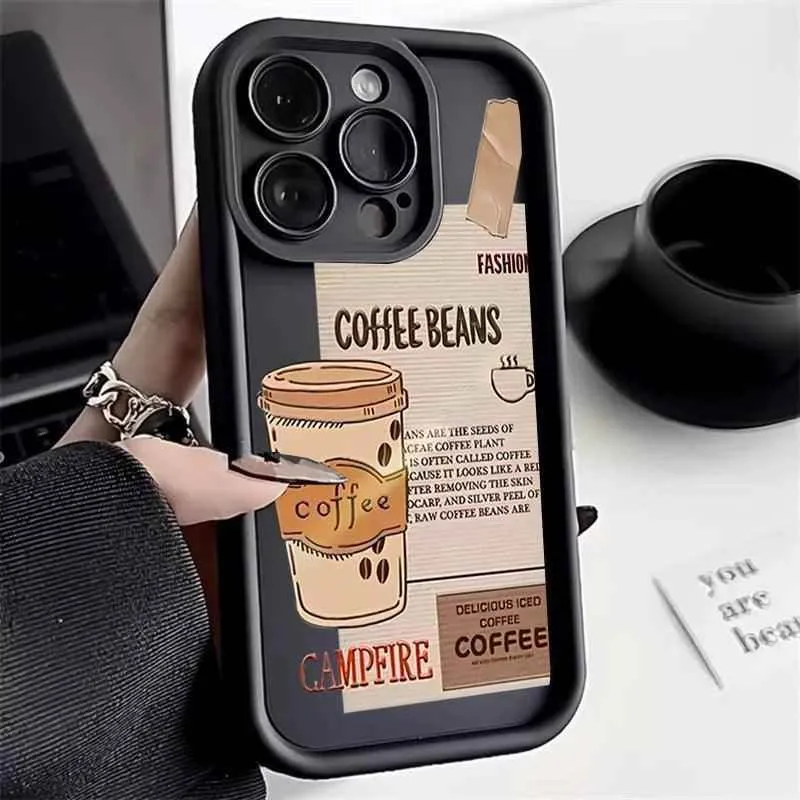 Cute Phone Cases For iPhone 7, 8, 11, 12, 13, 14, 15 Pro Max, XS, X, XR, and Plus - Coffee Beans Cover - TSP231