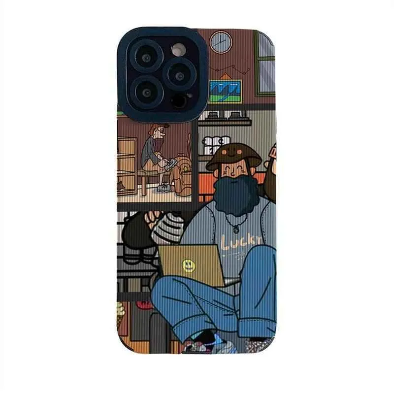 Cute Street Fashion Illustration Phone Case for iPhone 6, 7, 8, X, XR, 11, 12, 13, 14 Pro, XS Max, Mini Plus