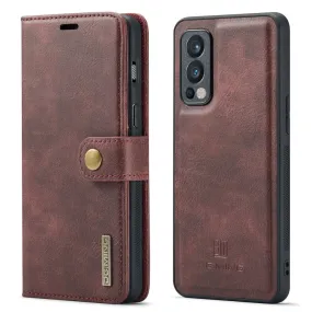 DG.MING OnePlus Nord 2 5G 2-in-1 Wallet Case - Coffee