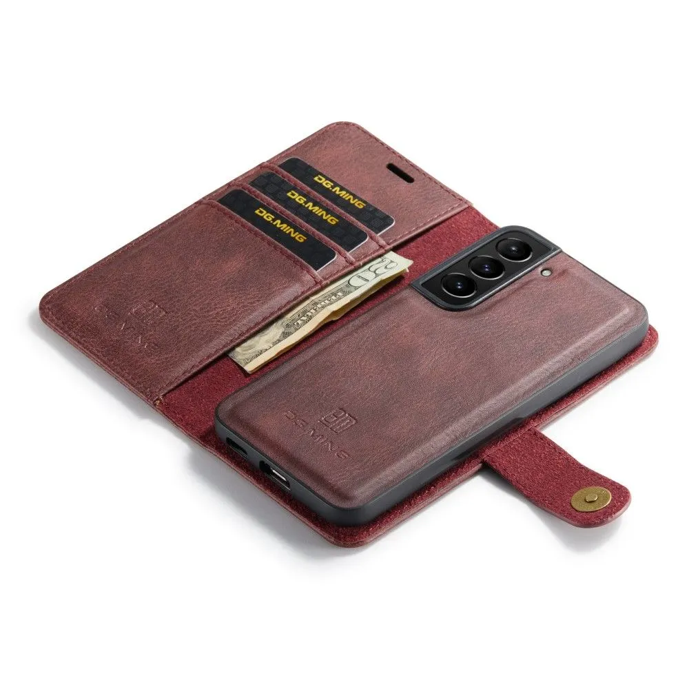 DG.MING Samsung Galaxy S22 Plus 2-in-1 Wallet Case - Red