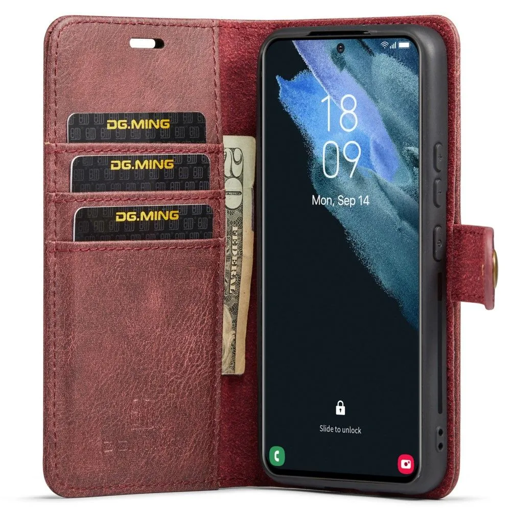 DG.MING Samsung Galaxy S22 Plus 2-in-1 Wallet Case - Red