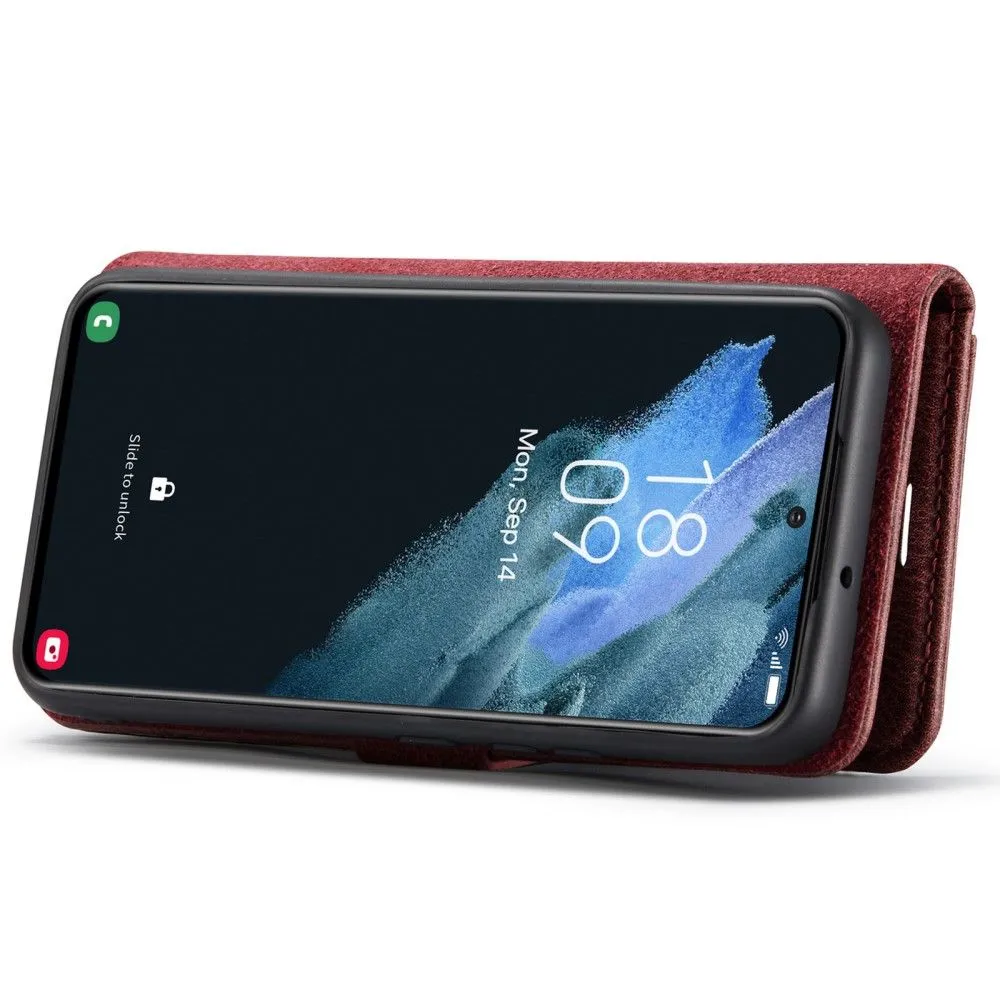 DG.MING Samsung Galaxy S22 Plus 2-in-1 Wallet Case - Red