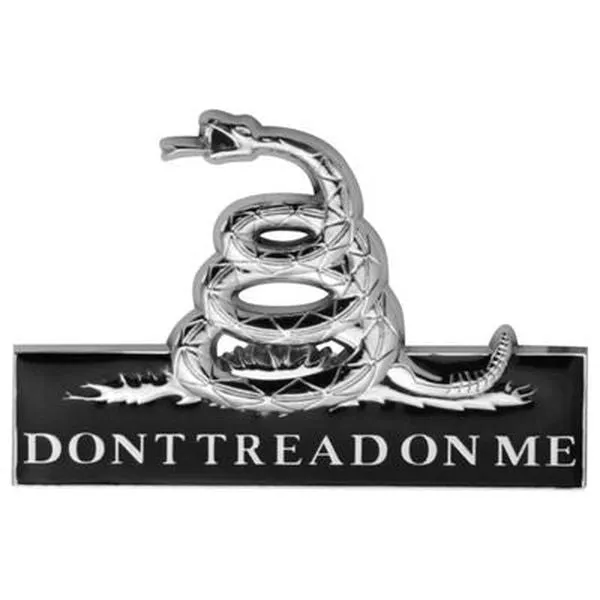 Dont Tread on Me Chrome Metal Auto Emblem