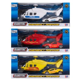 Emergency Response Vehicles - Toy Car and Helicopter